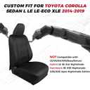 FREESOO for Toyota Corolla Seat Covers L LE XLE, LE Eco Sedan 2014 2015 2016 2017 2018 2019, Custom Fit Car Seat Covers, Luxury Leather Seat Covers for Cars, Waterproof Seat Cover, Black Full Set