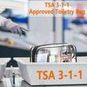 Clear Travel Bags for Toiletries 10Pcs,Clear-Makeup Bag Toiletry bags Quart Size Travel-Bag, Black