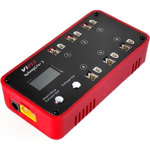VIFLY WhoopStor V3 6 Ports 1S LiPo Battery Storage Charger and Discharger with LCD Display Tiny Whoop Charger with PH2.0 and BT2.0 Connectors (Red)