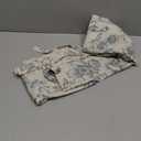 jinchan Floral Linen Tier Curtains 36 Inch Farmhouse Cafe Curtains Tie Top Botanic Drapes for Small Windows Over Sink for Kitchen Country Rustic Laundry Room Bathroom RV 2 Panels Blue on Beige