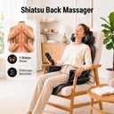 Shiatsu Back Massager with Heat, Massage Chair Pad with Compression & Vibration, Adjustable Neck Height for Office Home, Gifts for Men Women Mom Dad