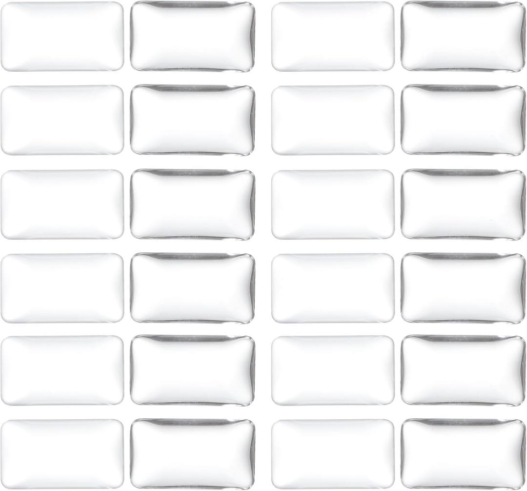PATIKIL Transparent Glass Cabochons Rectangle Glass Dome Tiles for Photo Pendant Jewelry Making (27x47mm)