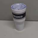 30oz Insulated Tumbler with Lids and Straw, Stainless Steel Travel Coffee Tumbler,Powder Coated Travel Mug (White)