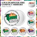 Kacctyen 6 Sets Coworker Thank You Gift Dumpster Fire Cosmetic Bag Bulk Mini Makeup Pocket Mirror Funny Office Gift for Womens History Month Employee Staff Nurse Teacher Volunteer Team Holiday Party
