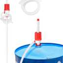 Geelin 2 Set Siphon Drum Pump with Replacement Flexible 48" Discharge Hose, Heavy Duty Bpa-free Manual Fuel Drum Pump Adjustable Length for 55 Gallon Water Barrels Liquid Transfer