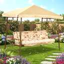 Garden Winds Durable 350 Replacement Canopy Top Compatible with Courtyard Creations Swing Models RUS472W-2007, RUS473S - Beige