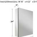 20x24 Inch Recessed Medicine Cabinet with Mirror, Aluminum Medicine Cabinet Mirror, Recessed or Surface Mount with 2 Adjustable Shelves Storage Organizer, Pre-Assembled Door, Soft-Closed System, 20"x24" Standard