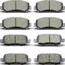 D1374 D1415 Front Rear Ceramic Brake Pads Set Fit For 2008-2013 Nissan Rogue,2009-2022 Nissan Maxima, 2008-2012 X-Trail