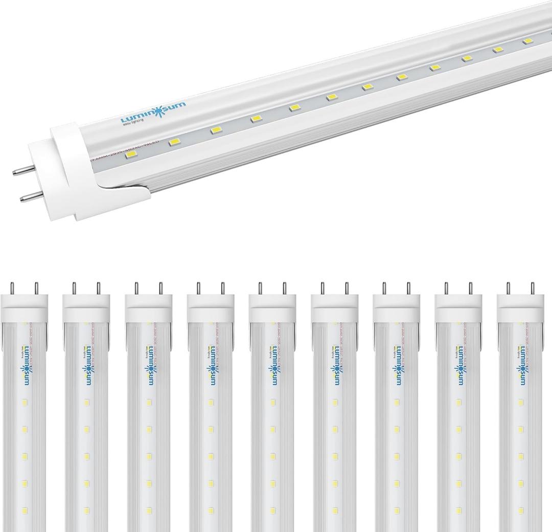 T8 LED Tube Light Bulbs 4 Foot 20W, ETL Listed, 6000K 10 Pack