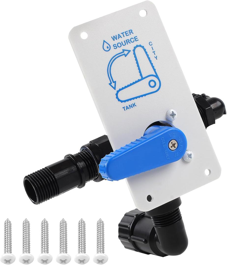 008-00004 RV Water Fill diverter Valve for Diverting Fresh Water Between Tank and City Water Supply, Max Pressure 125 PSI, Can be Used with RV Winterizing Diverter Valve 1457 Models
