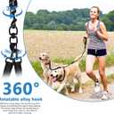 4 Way Dog Leash,No Tangle for Four Dogs, 3 in 1 Dog Leash with 360 Swivel, Shock Absorbing, Reflective Threads Comfort Foam Handle, Ideal for Small Dogs and Dog Training (Black, 4 Way)