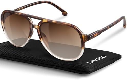livho Trendy Polarized Aviator Sunglasses Women Men, Retro Sun Glasses for Women Men 2025, Oversized UV Protection Shades
