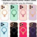 Case for iPhone 11 Pro Max with Magnetic Stand, Luxury Plating Curly Wavy Frame and Cute Heart Pattern, Lens Edge Raised Protection, Slim Shockproof Soft Case for iPhone 11 Pro Max-Light Purple