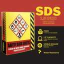 Ring Binder Depot SDS Binder, Heavy Duty 3 Ring Binder with 1.5 in Capacity Holds 250 Pages, Trilingual with EnglishSpanishFrench, Durable and Highly Visible Safety Data Sheets, Yellow