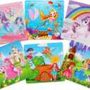 Wooden Puzzles for Toddlers 3-5 Years Old(Set of 6), 9 Pieces Preschool Educational and Learning Animal Jigsaw Puzzle Toy Gift Set for Girls (Princess)
