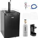 VEVOR Beer Kegerator, Single Tap Commercial Draft Beer Dispenser for D system, Full Size Keg Refrigerator with 5lbs CO2 Tank, Hold 2 Sixth / 2 Ball lock keg, Black