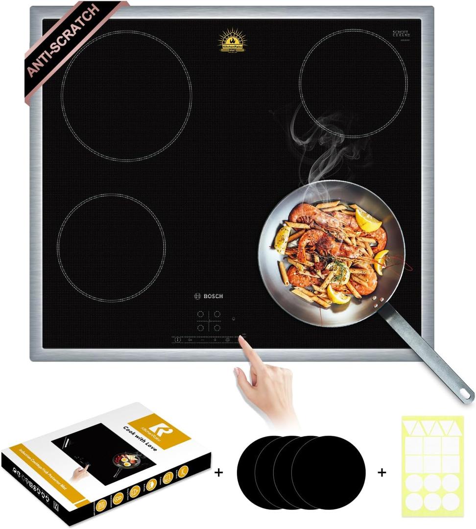 Extra -Large Translucent Induction Cooktop Protector Cover Mat 20.4" x 30.7 "(Magnetic) | 230C (450) Heat-Resistant | Range Covers for Electric Stove | Multi-Use Silicone Mat (TSMGTS4)