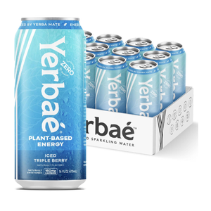 Yerbaé Energy Beverage - Iced Triple Berry, 0 Sugar, 0 Calories, 0 Carbs, Energized by Yerba Mate. Yerbae is a Plant-Based, Healthy Alternative to Sugary Energy Drinks, 16oz cans Pack of 8