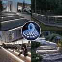 Solar LED Strip Lights Outdoor Waterproof Solar Powered Rope Light 19.6FT 180 LED 6000K White Cuttable Tape Lighting for Outside, Pool, Stair, Sign (Upgraded Version)