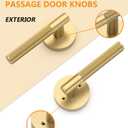 Asidrama 4 Pack Passage Champagne Bronze Door Handles, Door Lever with Door Knobs Indoor for Bedroom or Bathroom, Heavy Duty Door Handles Interior with Locks for Left Right Sided Doors