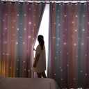 Yancorp Curtains for Girls Bedroom Kids Room Curtain Colorful Window Nursery Curtain 63 inches Length Room Darkening Grommet 2 Layers (Pink Purple, W52 X L63)