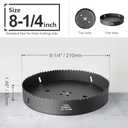 8-1/4 Inch Hole Saw with 1/2" Hex Shank Quick Change Arbor, JTemgle Bi-Metal Hole Saw Heavy Duty Hole Cutting Tool for Cornhole Boards, Recessed Lights, Wood, Plastic, Drywall & Soft Metal