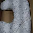 Boppy Nursing Pillow - Firm, Ergonomic U-Shaped Bottle and Breastfeeding Pillow with High Lift for Comfort and Support, Spacious Surface - Gray Gentle Leaves
