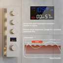 Smart Digital Display Shower System Brushed Nickel Shower Faucet Set with 14X20 inch Ceiling Rainfall Shower, 6 Body Jet, Handheld Spray