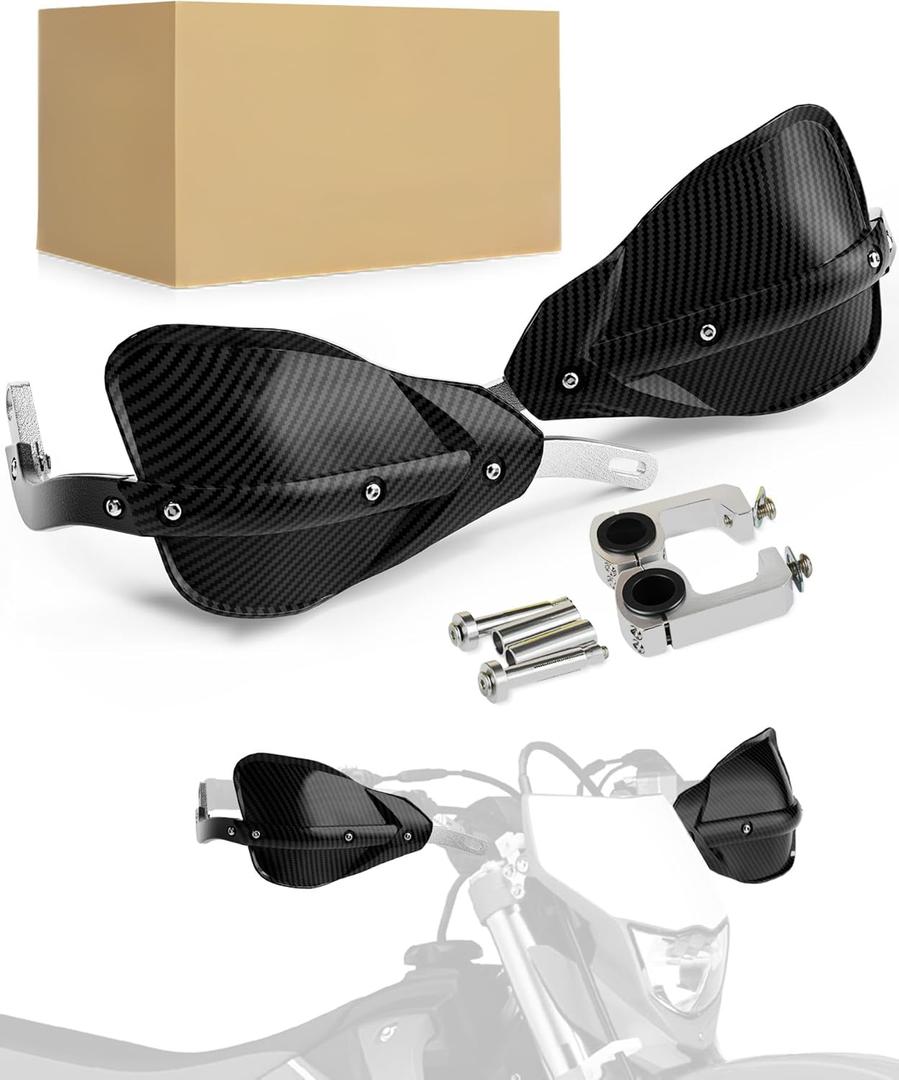 JFG RACING Dirt Bike Motorcycle Hand Guards,Universal for 7/8" 22mm and 1 1/8" 28mm Handlebar for Snowmobile Motocross MX Enduro KLX KX CRF YZ DRZ DR HAWK 250 125 350 650 - Black
