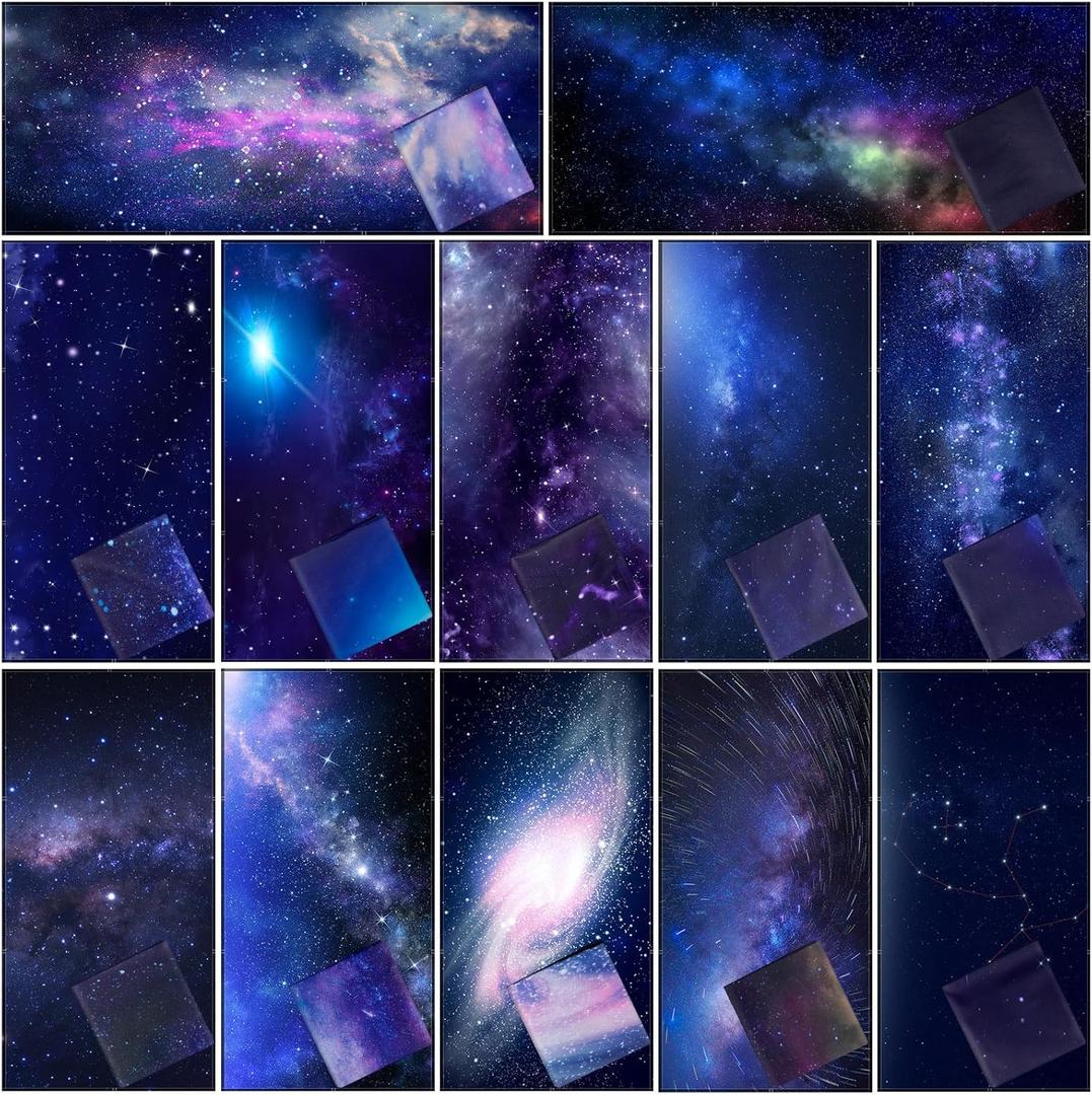 Ganeen 24 Pack 2 x 4 Feet Fluorescent Light Covers with 10 Magnetic Buckles Magnetic Light Filters Diffuser for Home, Office, Decoration (Starry Sky Style)