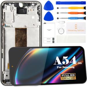 OLED for Samsung A54 Screen Replacement for Samsung Galaxy A54 5g LCD Display Touch Screen Replacement for SM-A546 Digitizer Repair Kits with Frame (Larger Size)