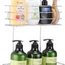 Hanging Shower Rack Shower Caddy with Rotatable Hook bar Over the Door and Can be Hung on the Faucet or Claw Foot, 304 Stainless Steel Rust Proof and Durable (Double-Layer)