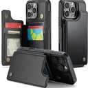 Compatible with iPhone 16 Pro Max Wallet Phone Case Black | 6.9", with Card Holder, RFID Blocking, for Women Men, Double Magnetic Clasp, Kickstand, Shockproof, Fit for iPhone 16 Pro Max