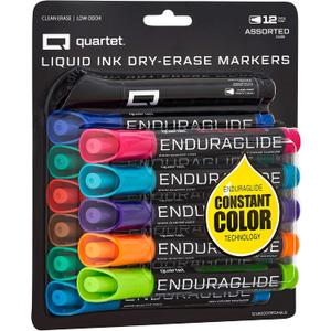 Quartet Dry Erase Markers, Whiteboard Markers, Chisel Tip, EnduraGlide, White Board Dry Erase Pens for Teachers, Home, School & Office Supplies, Assorted Colors, 12 Pack (5001-18MA)