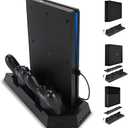 Controller Charger Station for PlayStation4/PS4Slim,Vertical Stand with Dual Controller Charging Dock Station,Dual Cooling Fan and 3 USB Ports(Only for PlayStation4+PS4Slim)