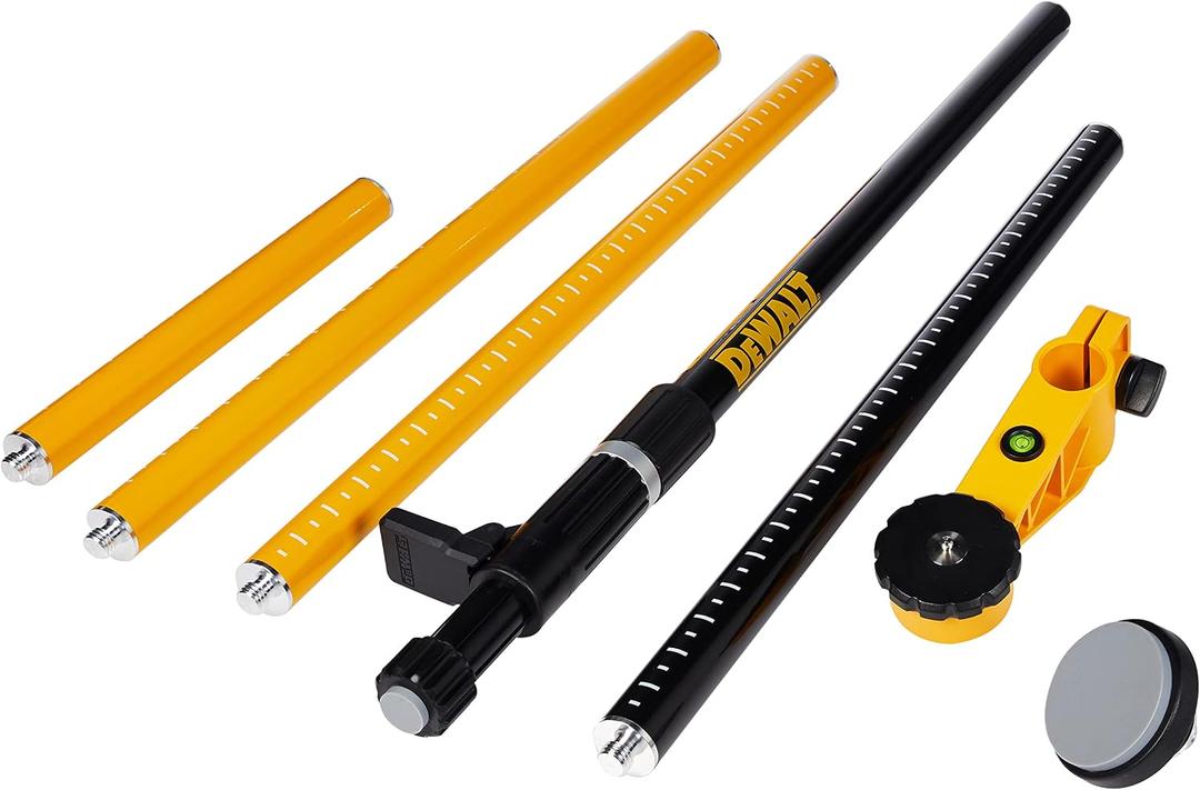 DEWALT Laser Level Mounting Pole, 1/4-Inch Base (DW0882),6.4 x 5.75 x 31.5 inches, One Size