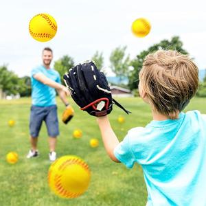 HyDren 20 Pcs Mini Foam Softball Baseball Stress Balls Bulk Yellow Softball Gifts Baseball l Party Favors for goodie bag stuffers Stress Relief Toys School Carnival Reward Gifts, 2.5 Inch