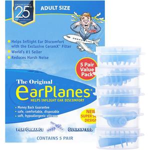 New Super Soft Adult EarPlanes Ear Plugs Airplane Travel Ear Protection 5 Pair