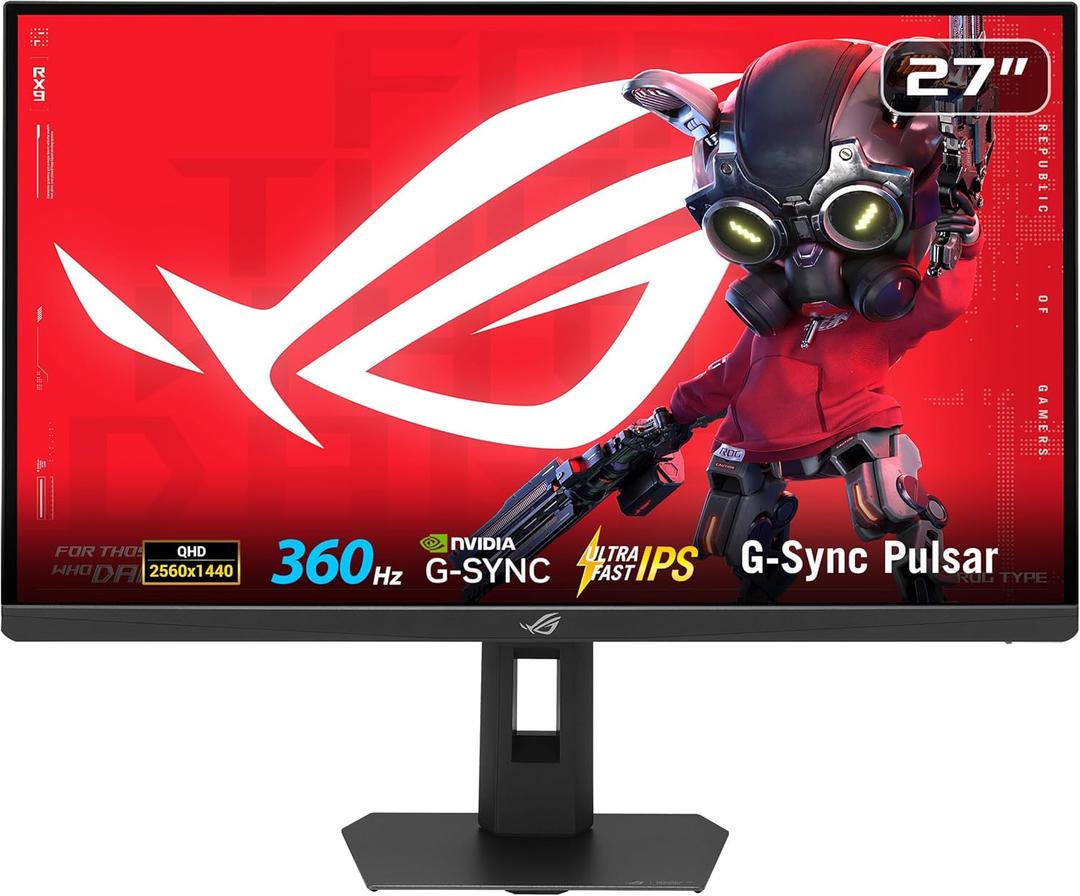 ASUS ROG Strix 27” 1440P GSYNC Pulsar HDR Gaming Monitor (XG27QNGV) - QHD, 360Hz (Above 144Hz), 1ms, Ultrafast IPS, Esports Dual-Mode, Ambient Adaptive Technology, Aura Sync