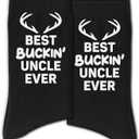 Funny Dad Uncle Grandpa Socks, Black Crew Socks for Family Men