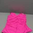 Fanuerg Tankini Top Only Twist Front Bathing Suit Tops for Women Tummy Control Tank Tops V Neck Swimsuit Top No Bottom (Large, Hot Pink)