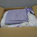 Dobuyly Purple Queen Comforter Set 7 Piece Bed in a Bag Queen, Purple Floral Printed on Light Purple Comforter Set with Sheets, Soft Microfiber Botanical Complete Bedding Set for All Season
