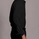 BEILU Stretch Mens Slim Fit Dress Shirts Formal Long Sleeve Button Down Shirts (Size 10, Black)