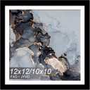 Fxojyvo 12x12 Frame Black, Display Picture 10x10 with Mat or 12 x 12 Without Mat, Wall Hanging Large Picture Frame for Diamond Art Painting 30x30cm - 1 Pack
