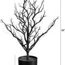 Nearly Natural 24" Pre-Lit Black Twig Halloween Tree with 60 LED Lights