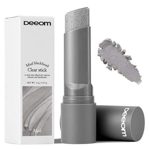 DEEOM Exfoliating Facial Scrub & Polish Stick, Gentle Pore Cleansing Stick with Charcoal & Clay, Helps Clear Blackheads & Whiteheads, Deep Cleansing & Oil Control, Suitable for All Skin Types, 14g