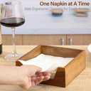 Napkin Holder for Table, Wooden Napkin Dispenser with Side Large Opening for Paper Napkins, Farmhouse Style Square Napkin Holder, Home Kitchen Dining Tabletop Decor
