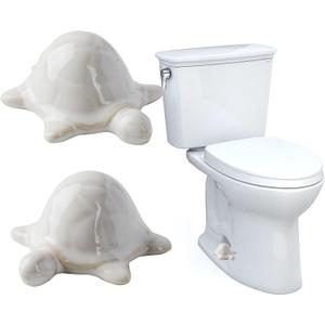 Toilet Bolt Covers, Turtle Ceramic Bolt Caps - Fun and Cute Bathroom Decor for Easy Installation - Decorative Bolt Caps for Bottom of Toilet (White turtle 2pcs)