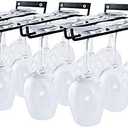 AMUFYSHH 8 Packs 12 Inch Wine Glass Racks Cup Wall Mounted Stemware Hanging Wine Glasses Holder Under Cabinet Wire Wine Decor Racks