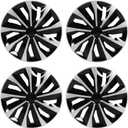 ABX Hubcap Wheel Covers Hub Caps 16 Inch Set of 4 Black & Silver Universal Wheel Rim Cover R16 Stylish Car Decor Wheel Covers for Toyota Camry Nissan Mazda (Black-A1, 16 inch)